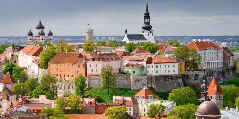 Ansicht einer Stadt von oben